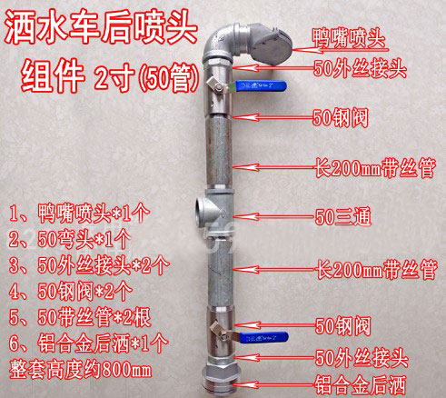 灑水車前沖管道組件_灑水車后灑側噴管道組件-灑水車配件2